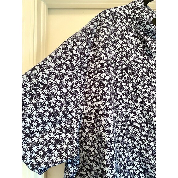 Winston Blue Hawaiian Shirt Mens 5XLT Button Down Palm Tree Polyester Big & Tall - Picture 3 of 6